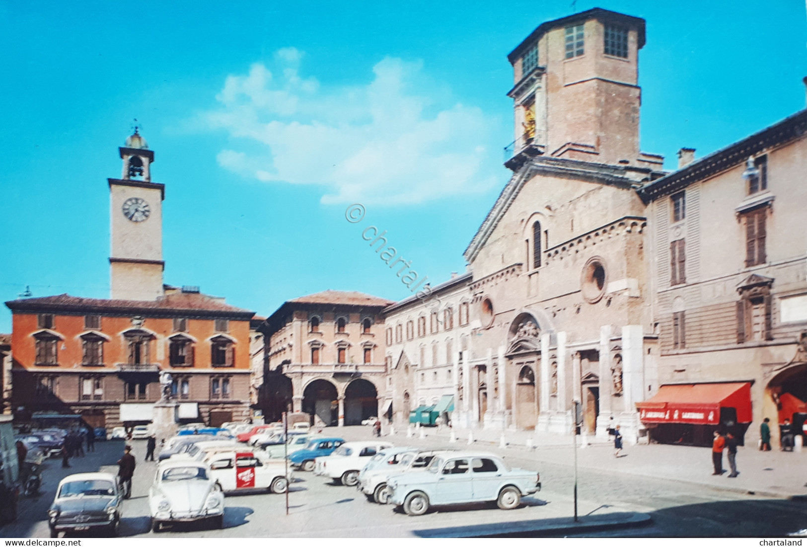 Cartolina - Reggio Emilia - Duomo e Torre Orologio - 1969
