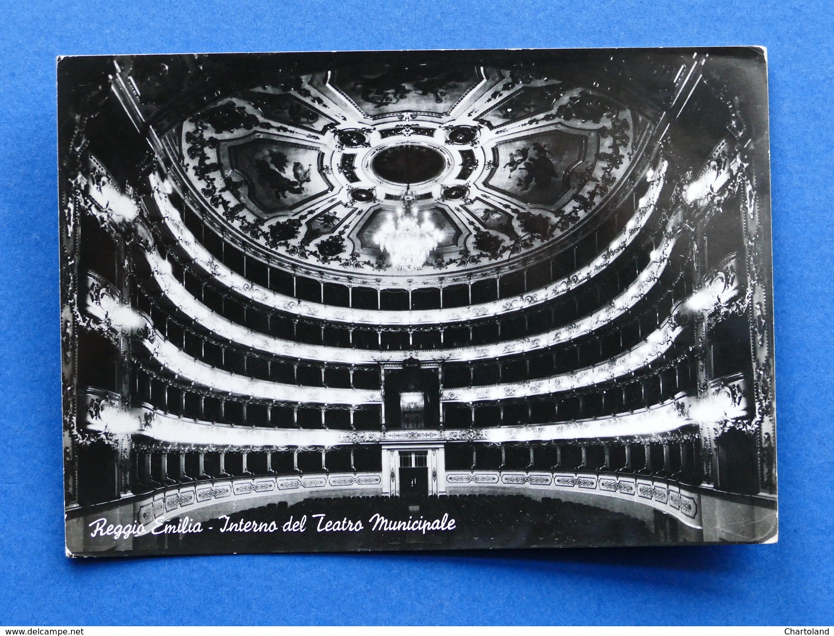 Cartolina Reggio Emilia - Intreno del Teatro Municipale - 1958
