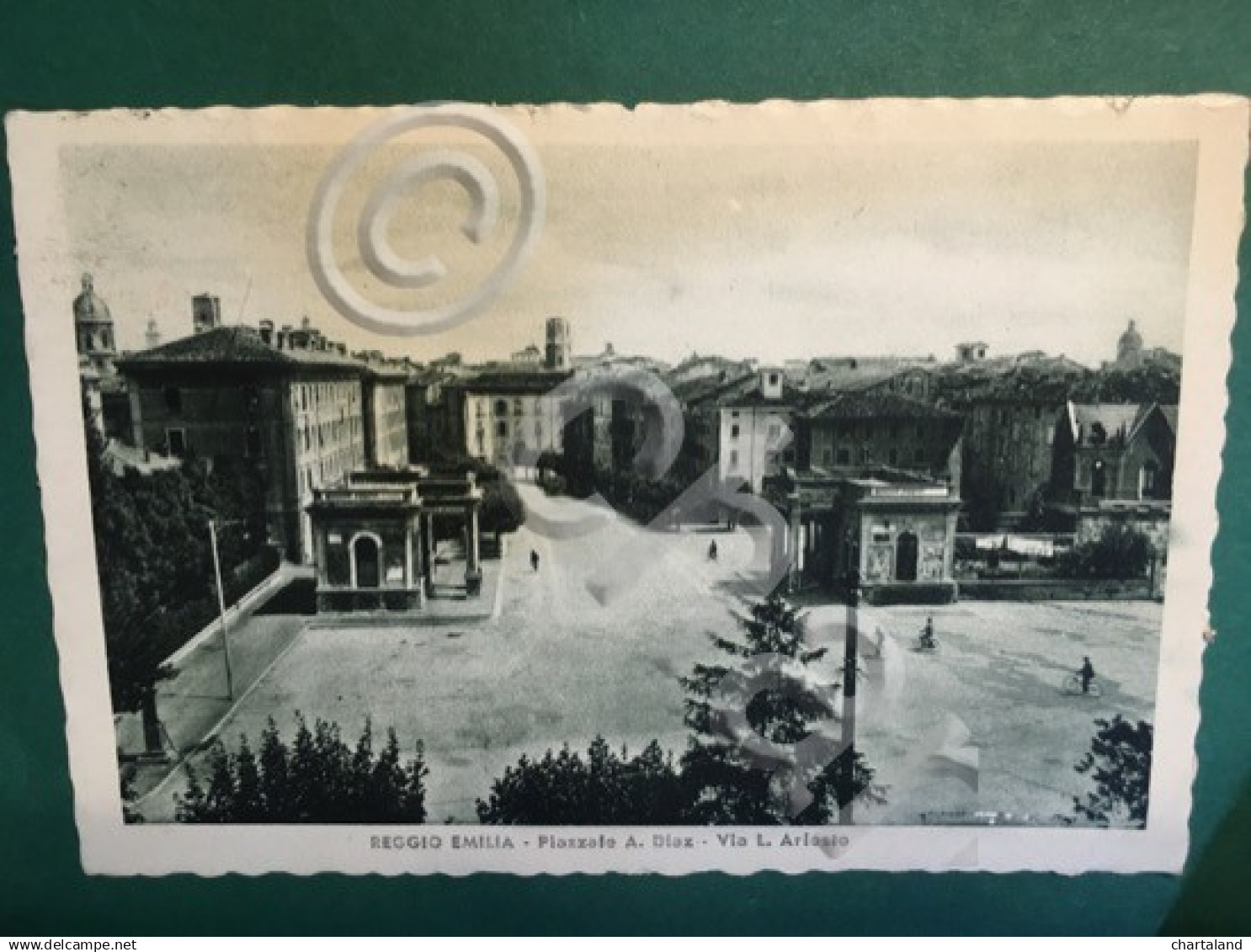 Cartolina Reggio Emilia - Piazzale A. Diaz - Via L. Ariosto - 1937
