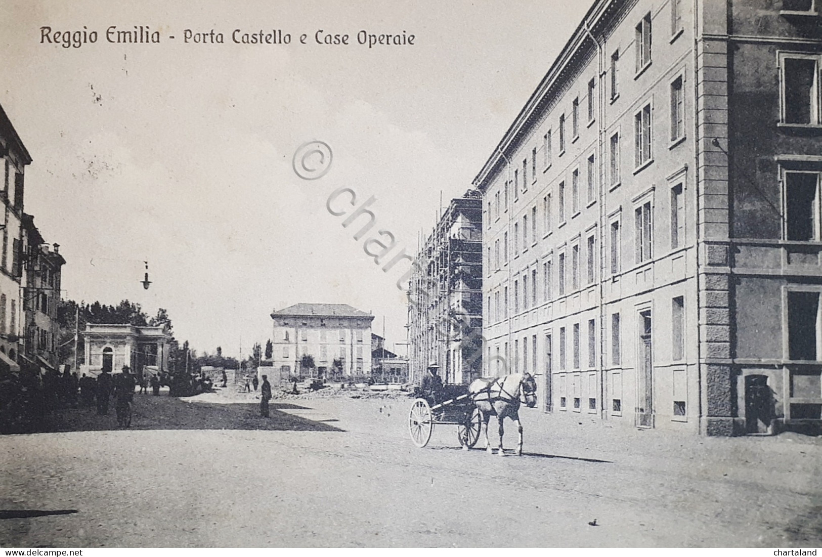 Cartolina - Reggio Emilia - Porta Castello e Case Operaie - 1909
