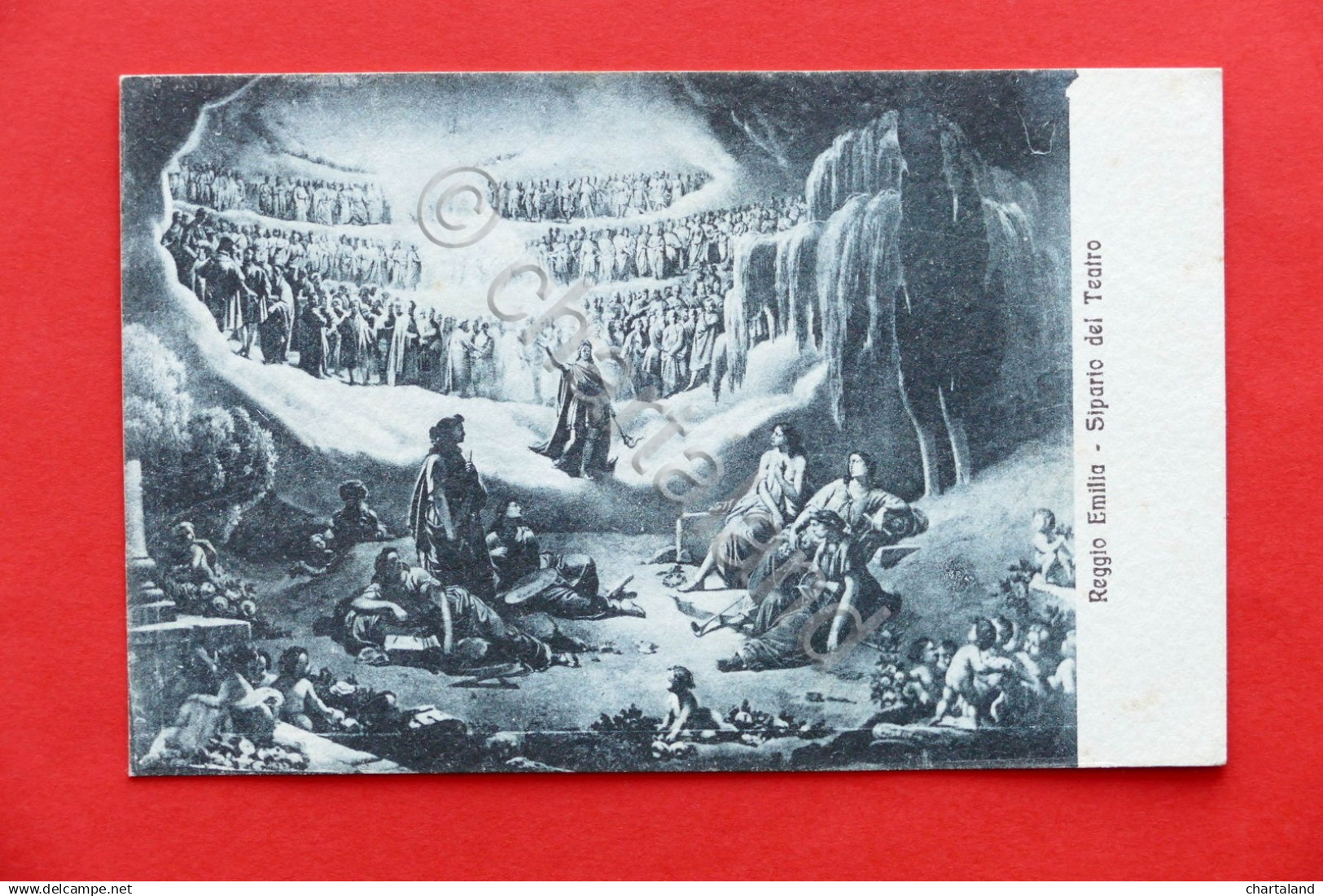 Cartolina Reggio Emilia - Sipario del Teatro - 1910 ca.