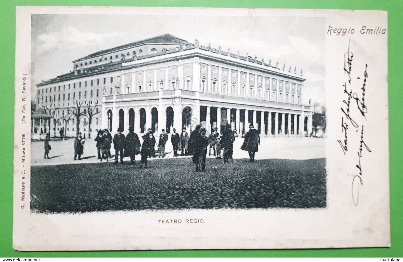 Cartolina - Reggio Emilia - Teatro Regio - 1900 ca.