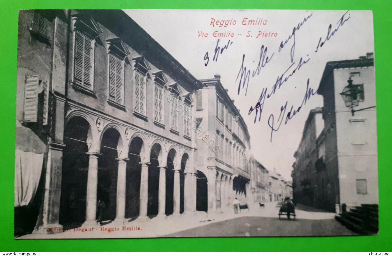 Cartolina - Reggio Emilia - Via Emilia - S. Pietro - 1900 ca.