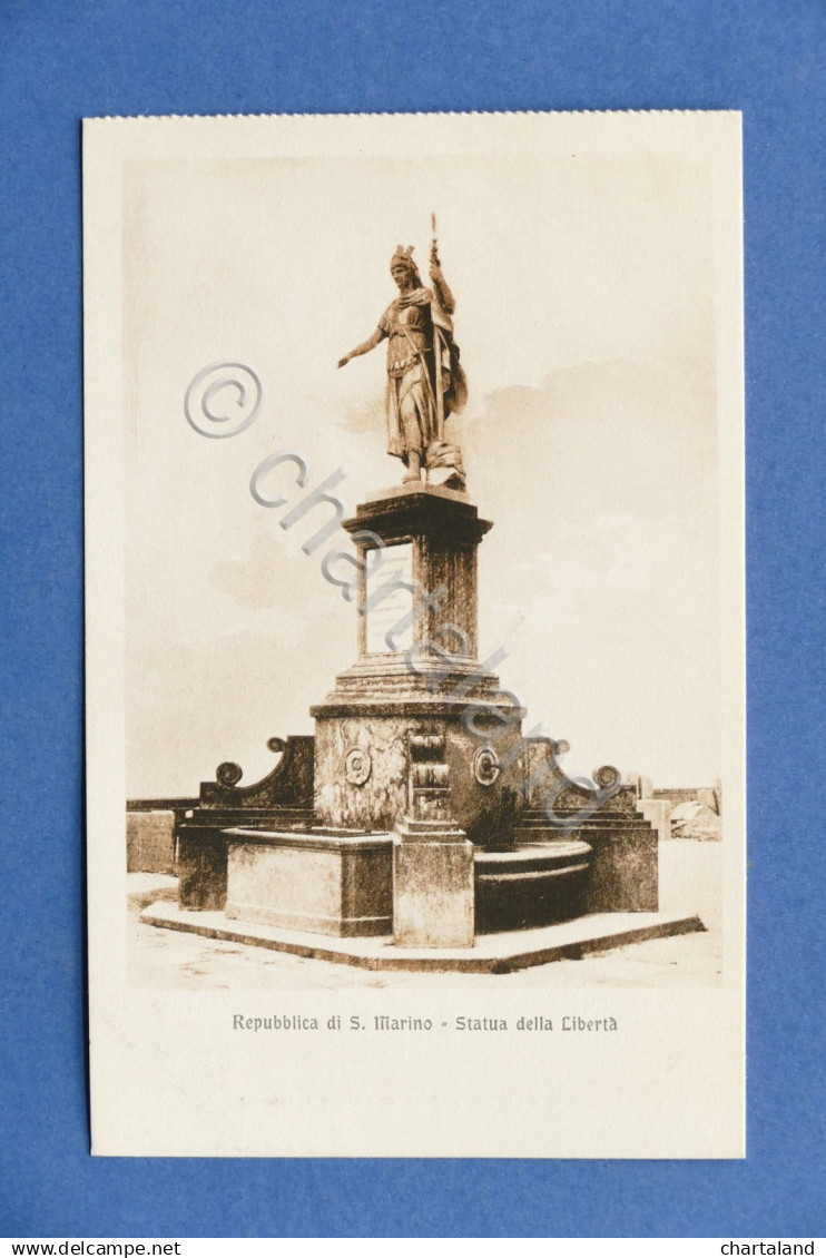 Cartolina Repubblica di S. Marino - Statua della Libertà - 1920 ca.