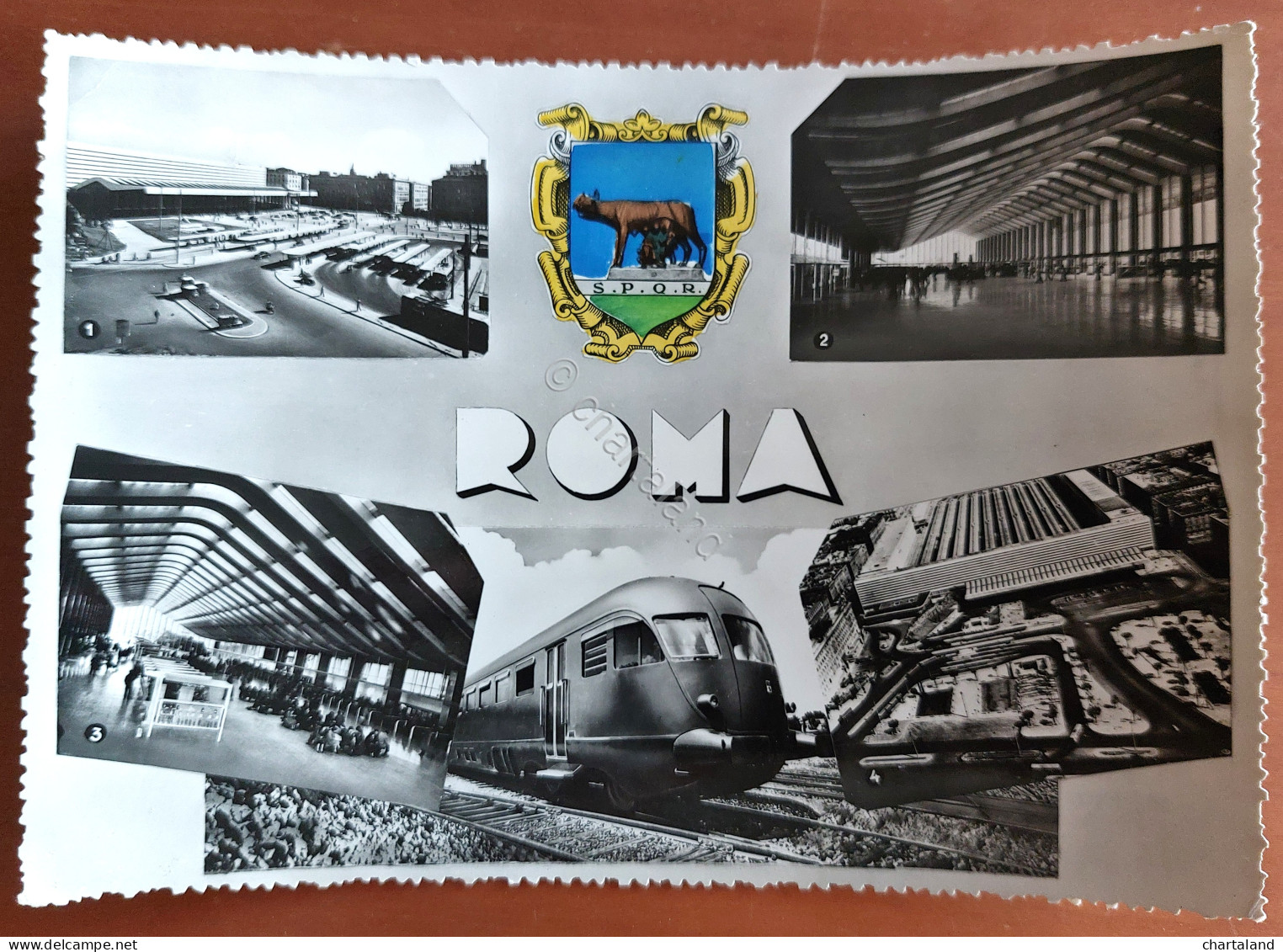 Cartolina Roma - Stazione Termini - 1955