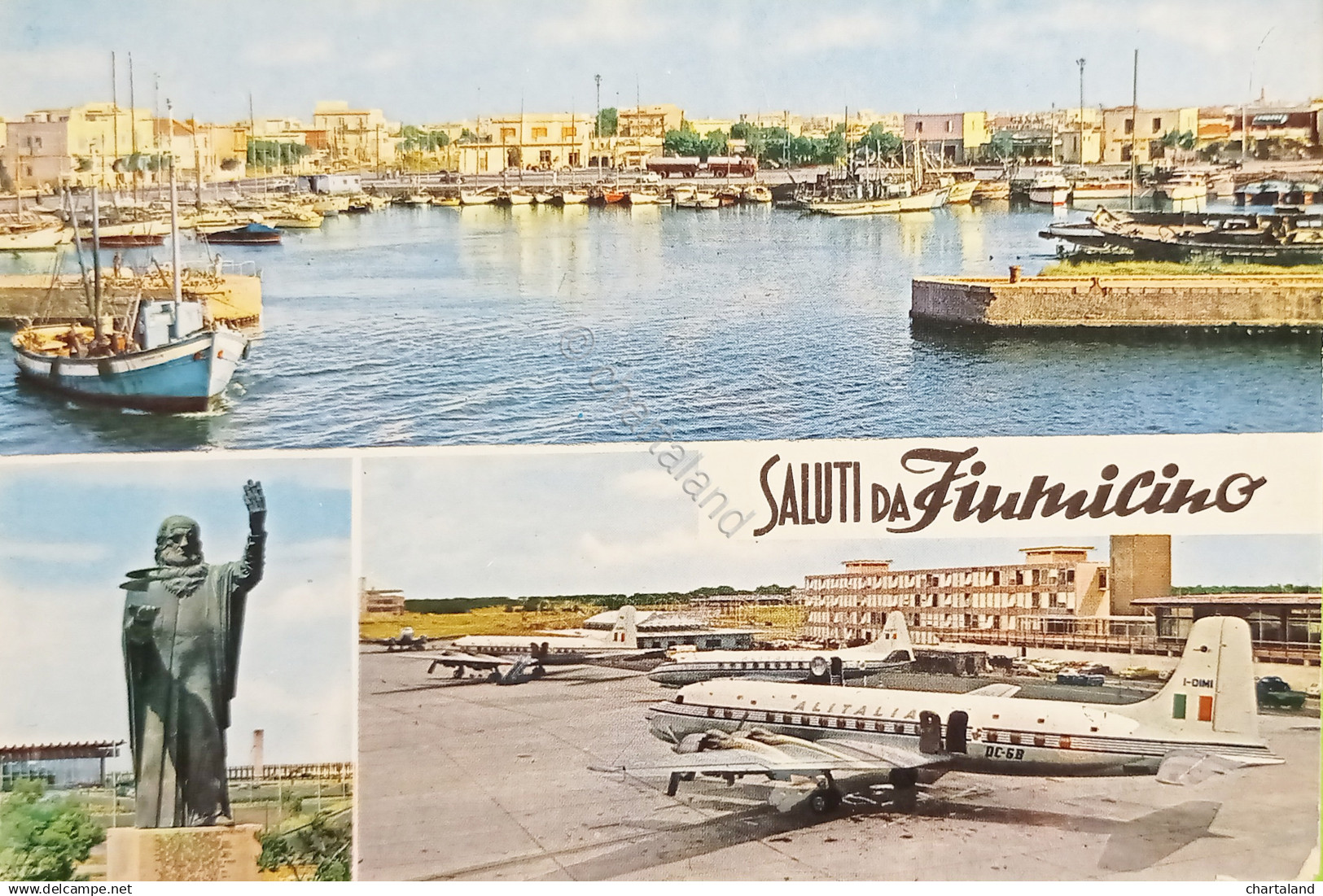 Cartolina - Saluti da Fiumicino - Vedute diverse - 1963