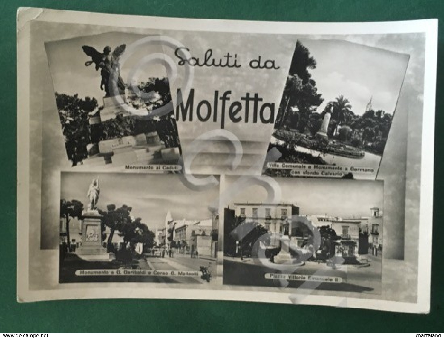 Cartolina Saluti Da Molfetta - Monimento ai Caduti - Piazza V.Emanuele II - 1954