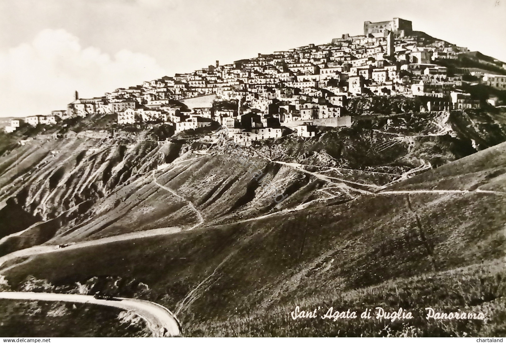 Cartolina - Sant'Agata di Puglia ( Foggia ) - Panorama - 1957