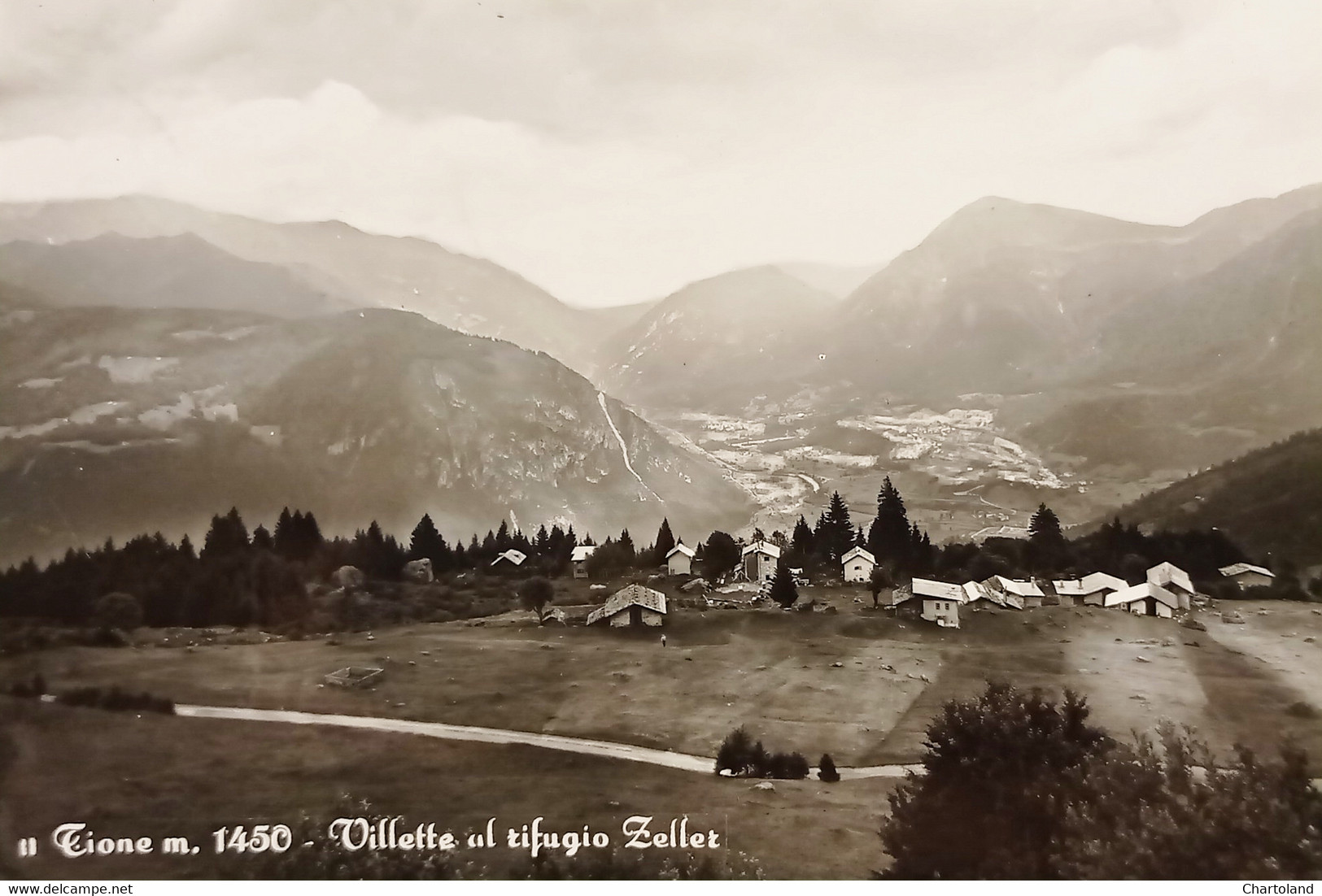 Cartolina - Tione - Villette al Rifugio Zeller - 1956
