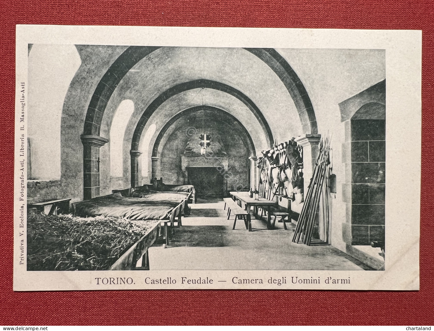 Cartolina - Torino - Castello Feudale - Camera degli Uomini d'armi - 1900 ca.