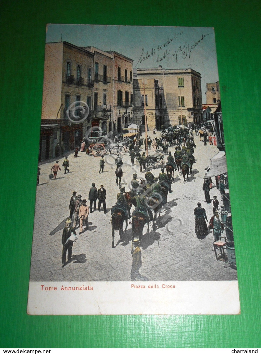 Cartolina Torre Annunziata - Piazza della Croce 1905