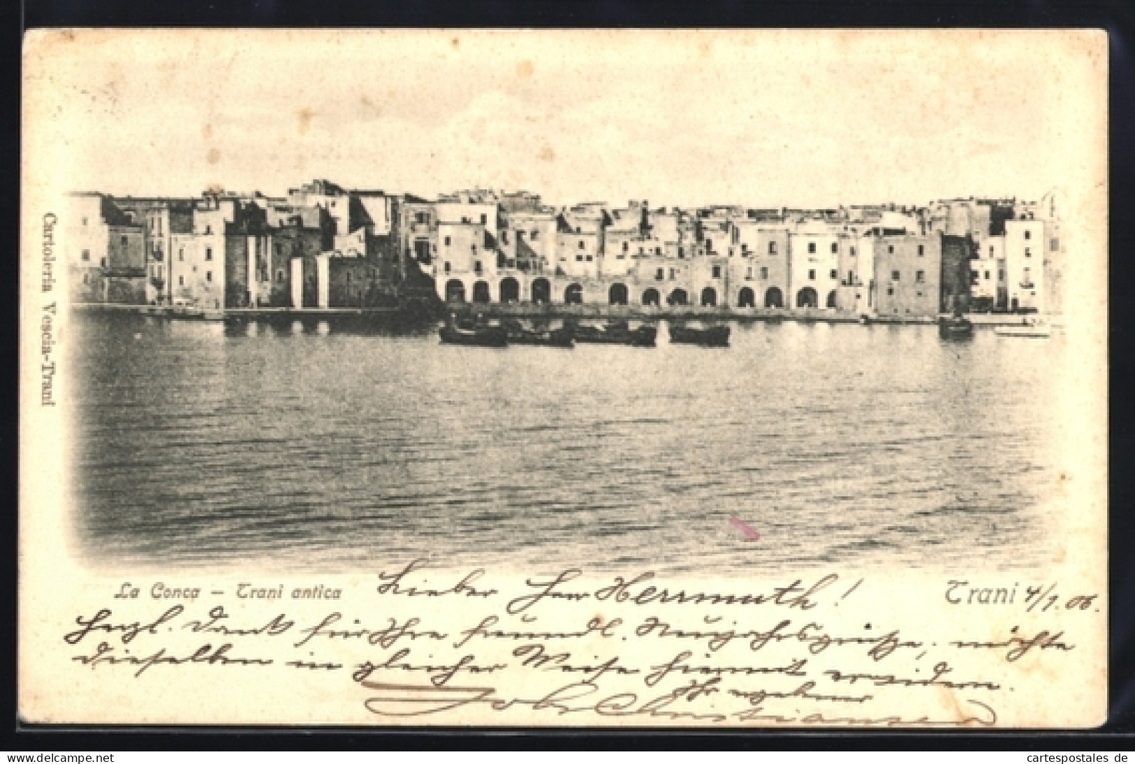 Cartolina Trani, La Conca, Trani antica