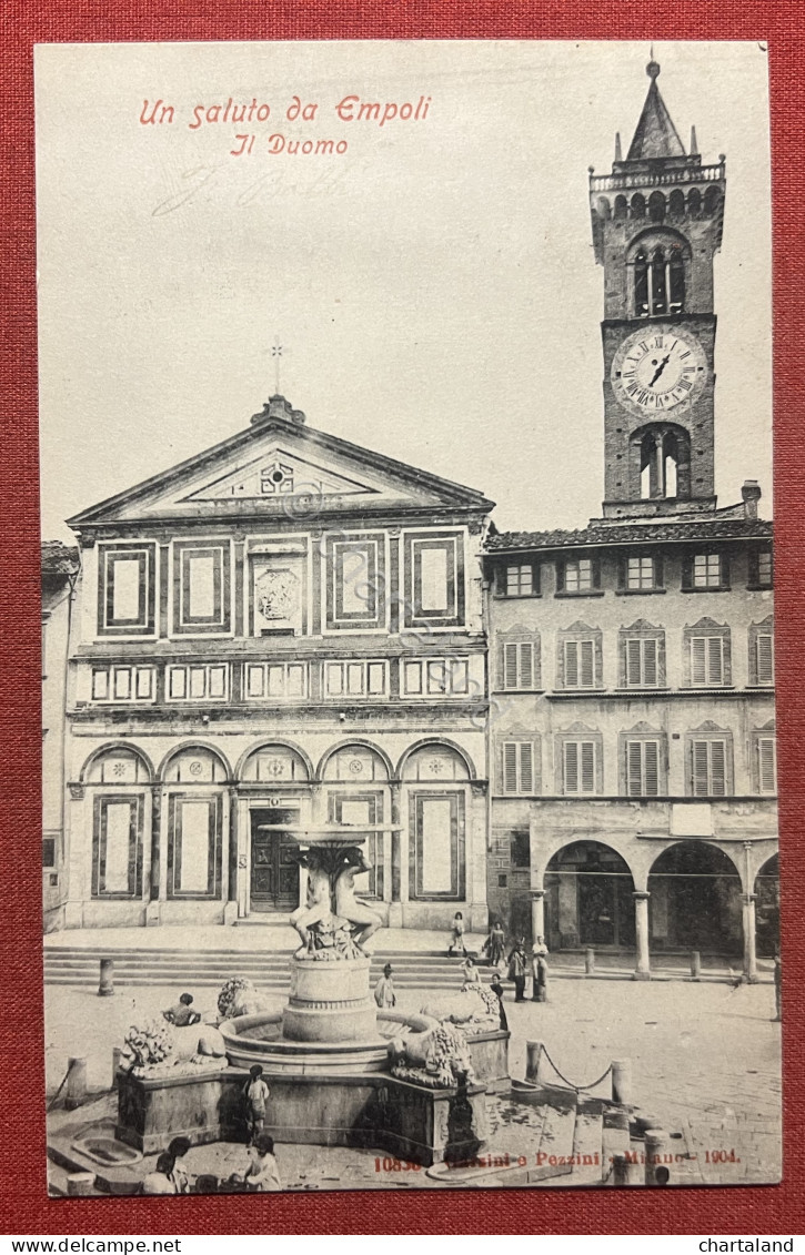 Cartolina - Un Saluto da Empoli - Il Duomo - 1905