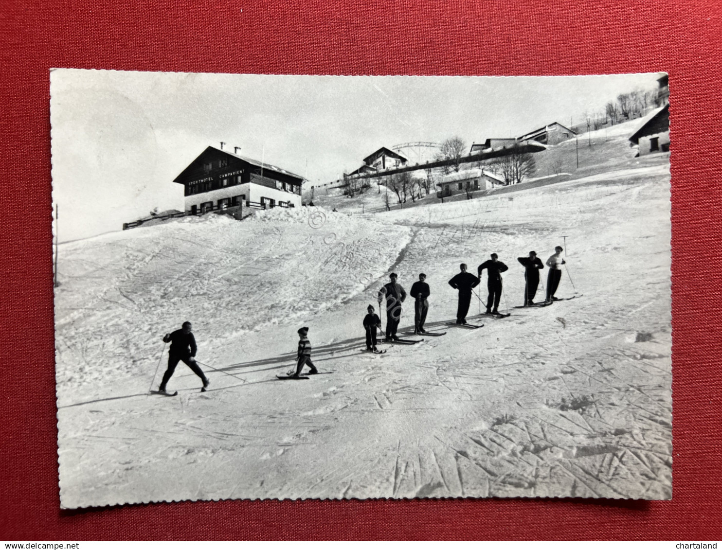 Cartolina - Valsesia - Scopello - Alpe Mera - Campo corsi di Sci - 1959
