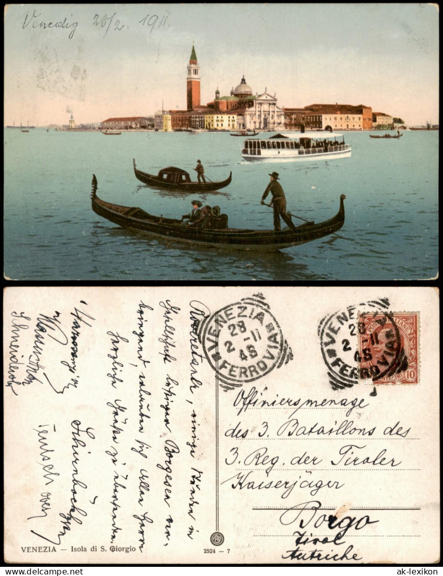 Cartolina Venedig Venezia Isola San Giorgio Venedig Fernansicht 1928