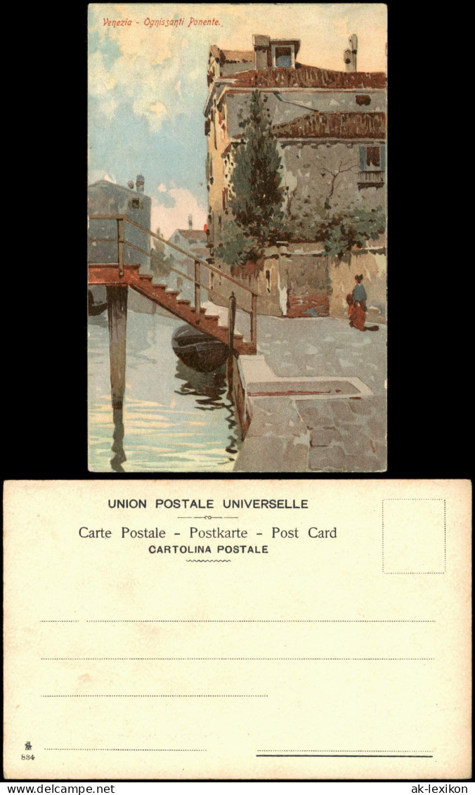 Cartolina Venedig Venezia Venezia Ognissanti Ponente. 1912