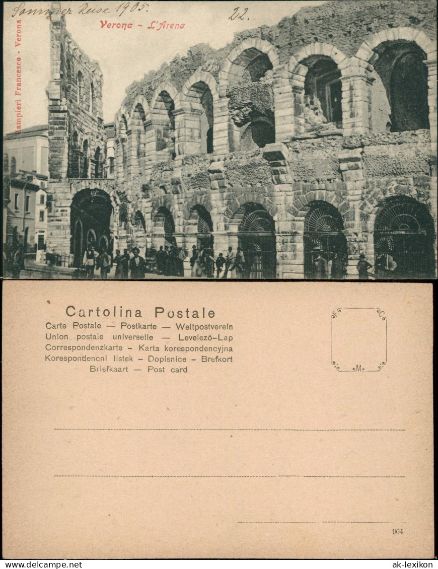 Cartolina Verona Verona Arena di Verona belebt 1909
