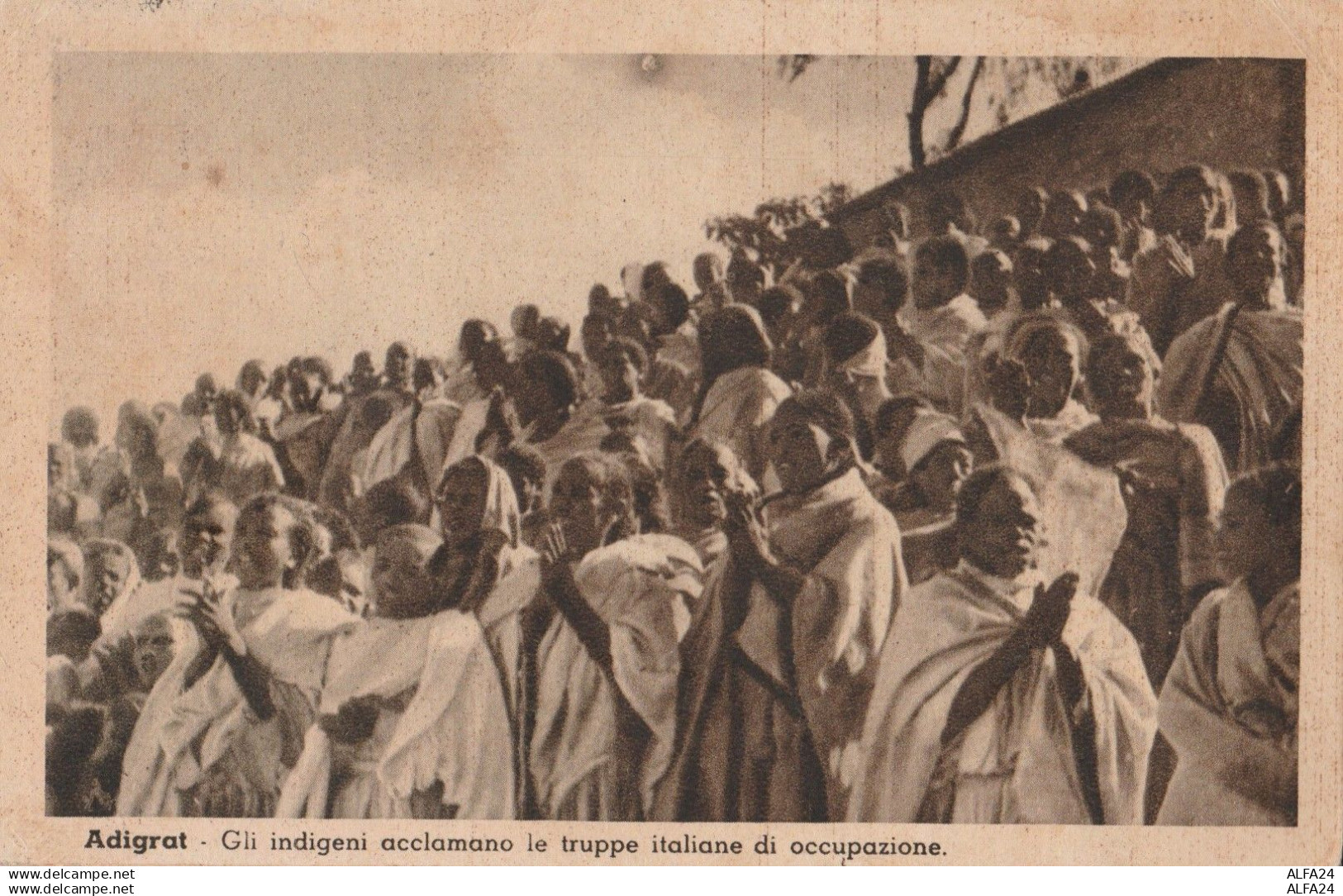 CARTOLINA VIAGGIATA ETIOPIA ADIGRAT OCCUPAZIONE ITALIANA (ZX1069