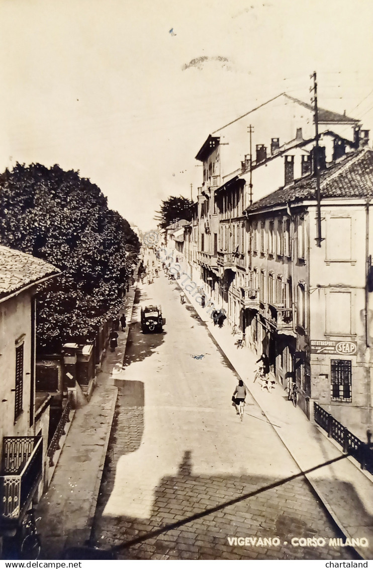 Cartolina - Vigevano - Corso Milano - 1950
