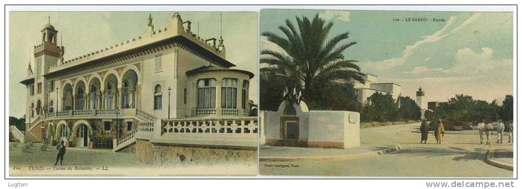 Cartoline - Lotto di 8 cartoline - Tunisi - Le Bardo - La Marsa - Cartagine - Costumi - Artigianato - Panorami - Scuola