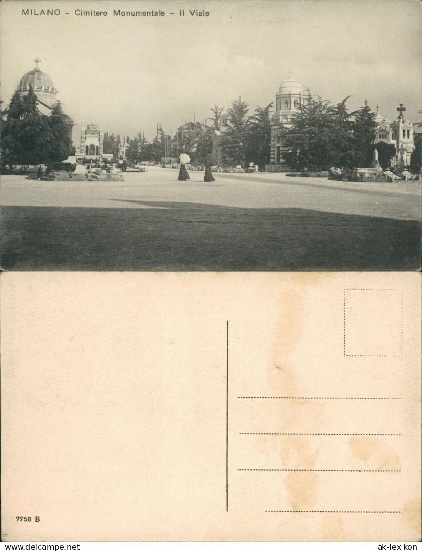 Cartoline Mailand Milano Cimitero Monumentale II Viale 1920