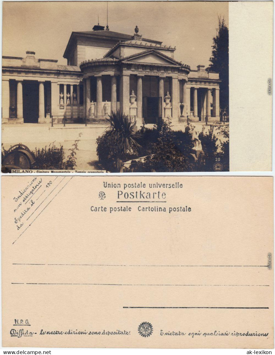 Cartoline Mailand Milano Cimitero Monumentale, Temnio - crematorio 1928
