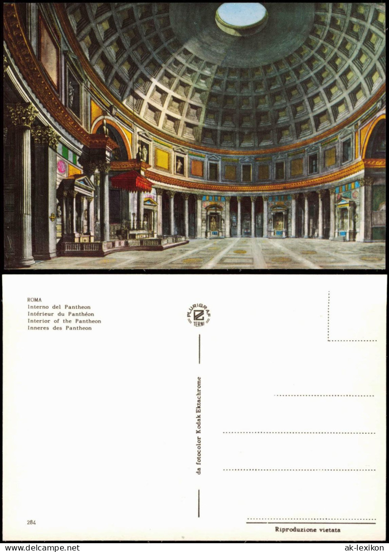 Cartoline Rom Roma Interior of the Pantheon Inneres des Pantheon 1970