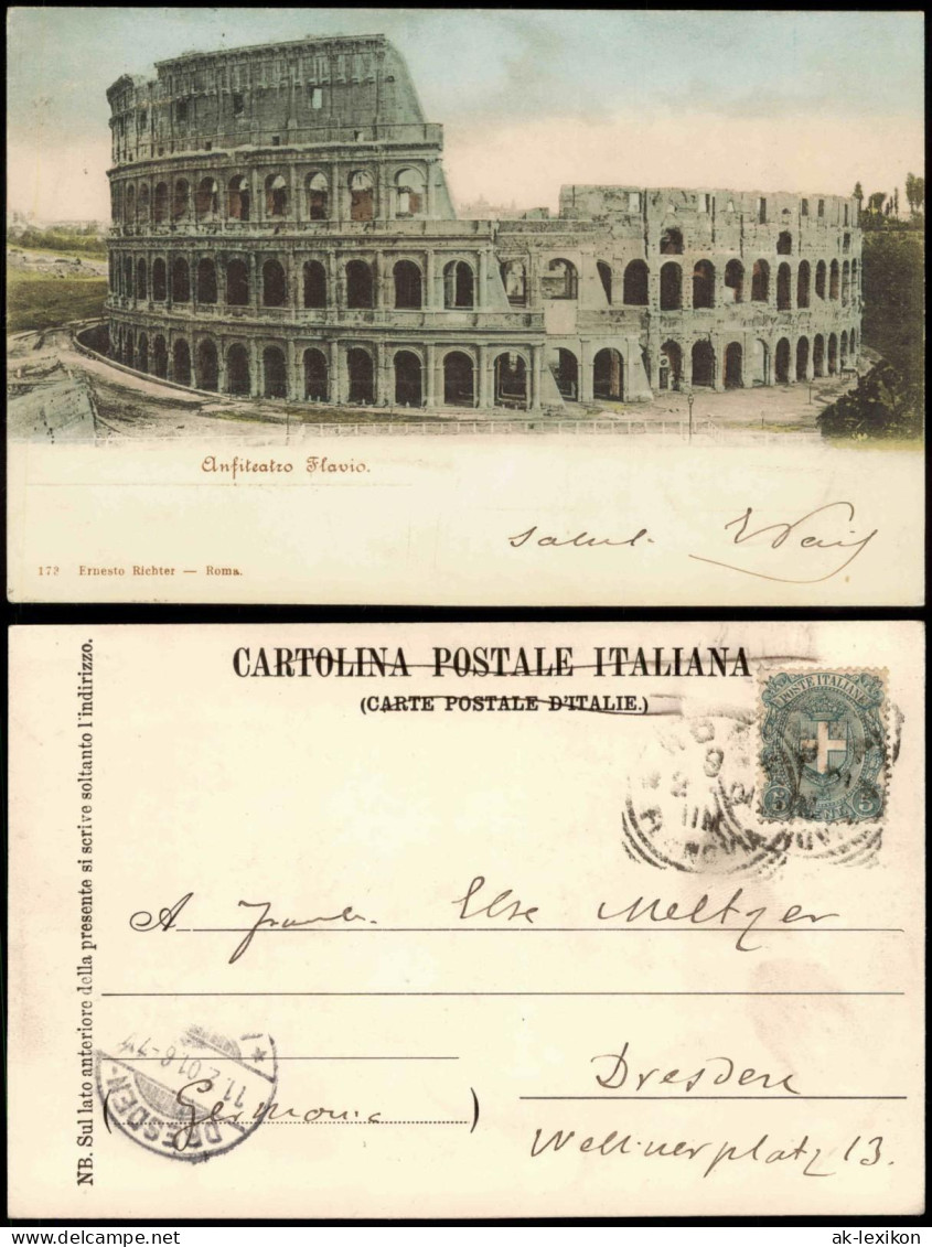 Cartoline Rom Roma Kolosseum Colosseo Amphitheatrum Flavium 1901