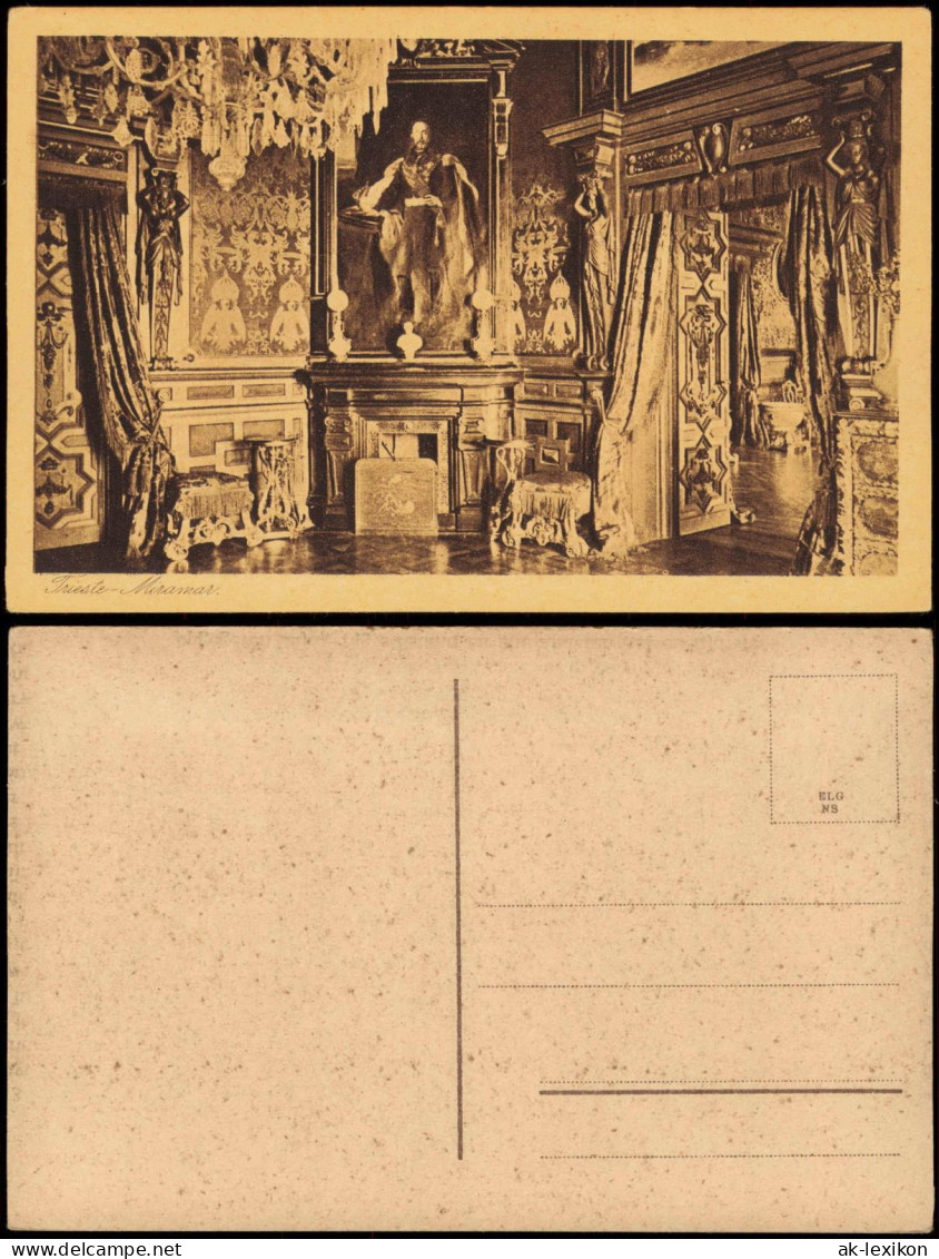 Cartoline Triest Trieste Trieste-Miramar (Einrichtung, Innenansicht) 1920
