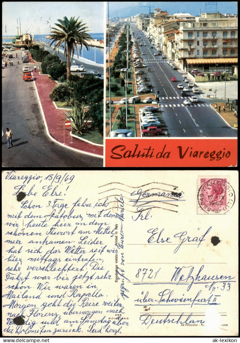 Cartoline Viareggio Mehrbildkarte Saluti da Viareggio 1969