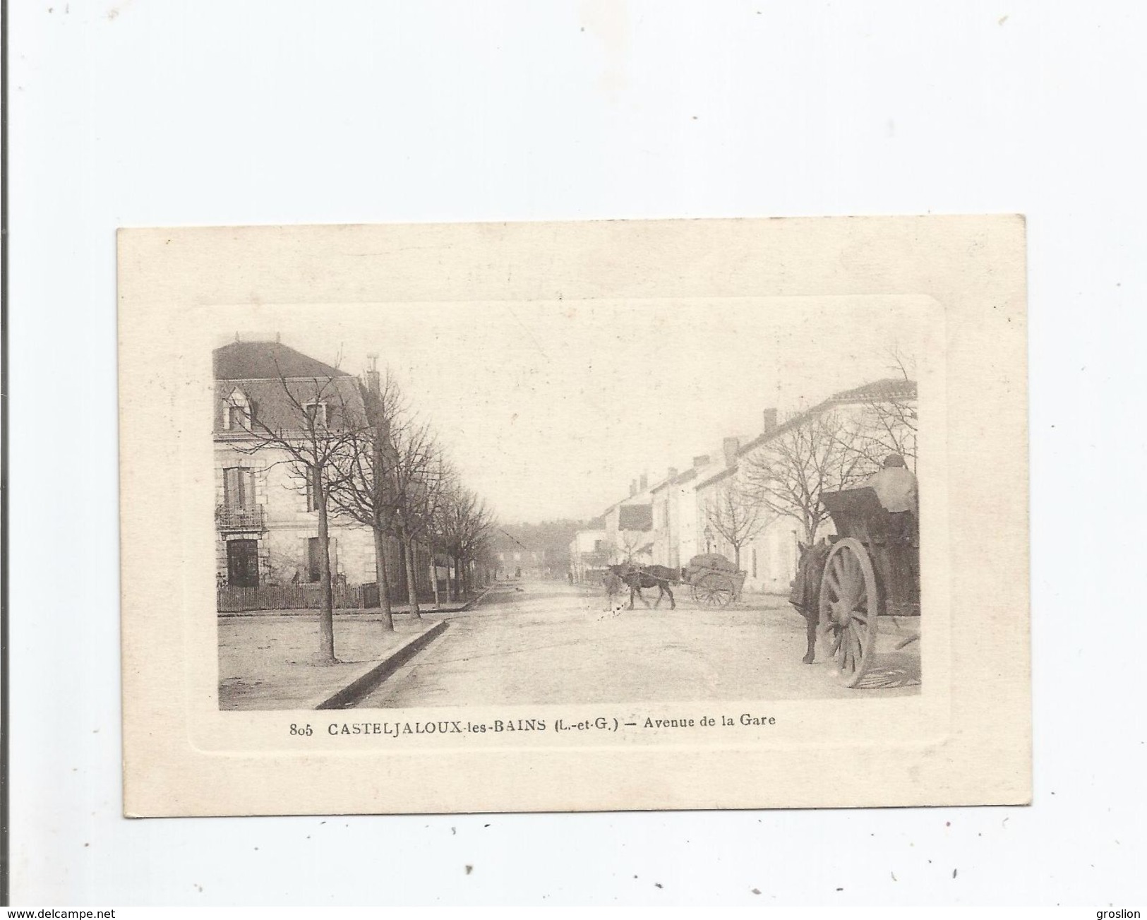 CASTELJALOUX LES BAINS (L ET G) 805 AVENUE DE LA GARE (ATTELAGE CHEVAUX) 1917