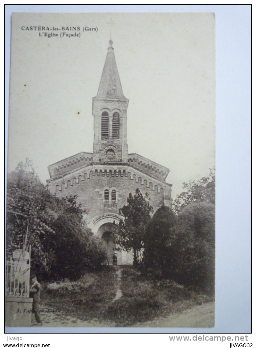 CASTERA-les-BAINS  (Gers)  :  L'EGLISE  (Façade)