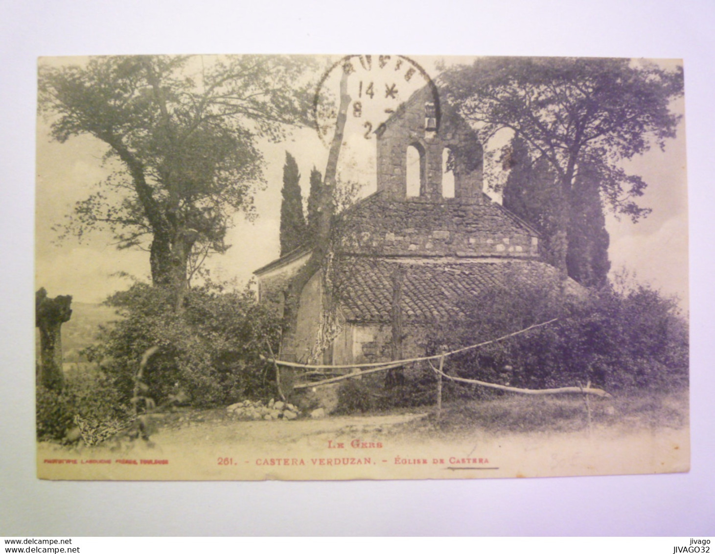 CASTERA-VERDUZAN  (Gers)  :  Eglise de Castéra   1922