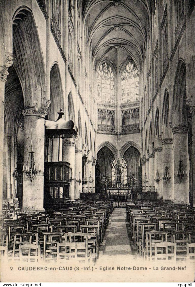 Caudebec en Caux - Nef de l'Eglise Notre Dame - CPA