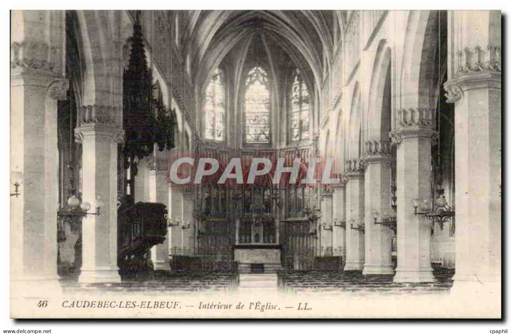 Caudebec les Elbeuf - Interieur de l'Eglise - CPA
