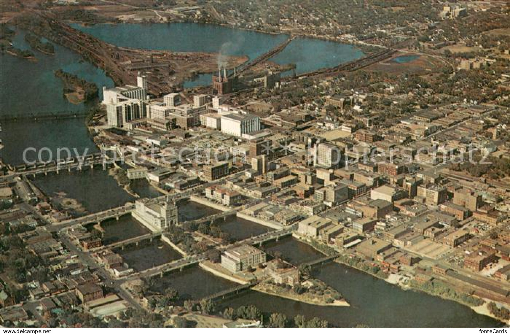 Cedar Rapids Iowa View of Municipal Island and the Quaker Oats Co