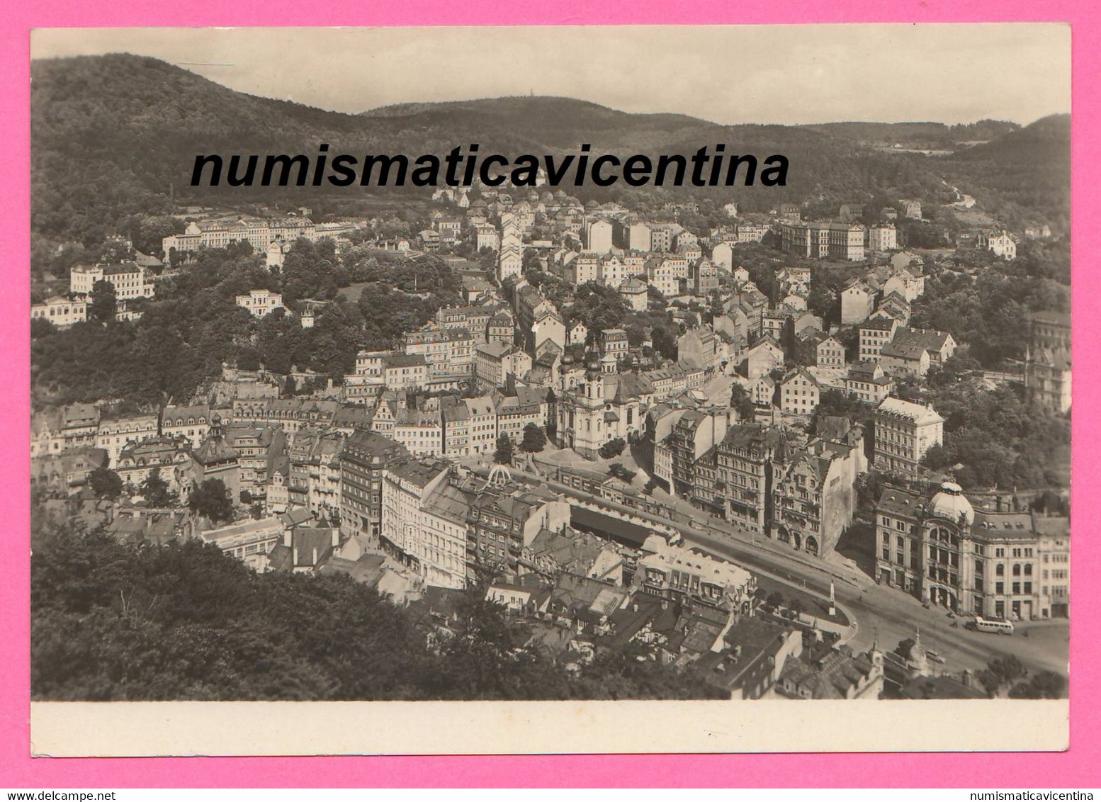 Cekia Repubblica Karlovy Vary Carlsbad ex Boemia cpa anni 60 panorama