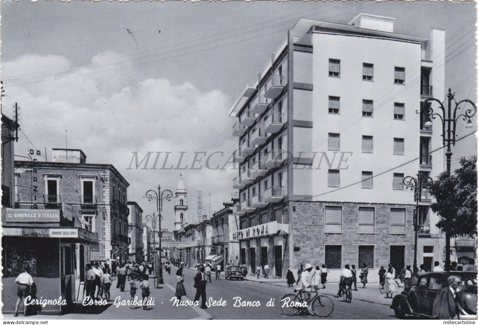 CERIGNOLA - Corso Garibaldi, Nuova Sede Banco di Roma, Cartolina 1961