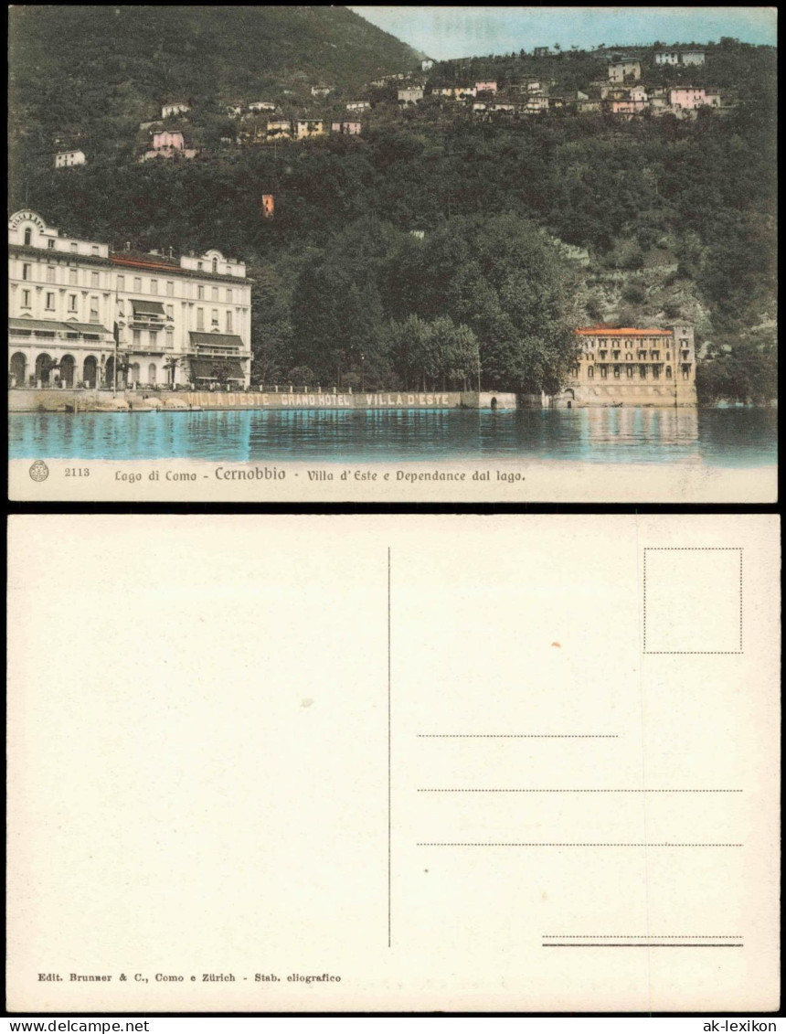 Cernobbio Lago di Como - Villa d'Este e Dependance dal lago. 1909