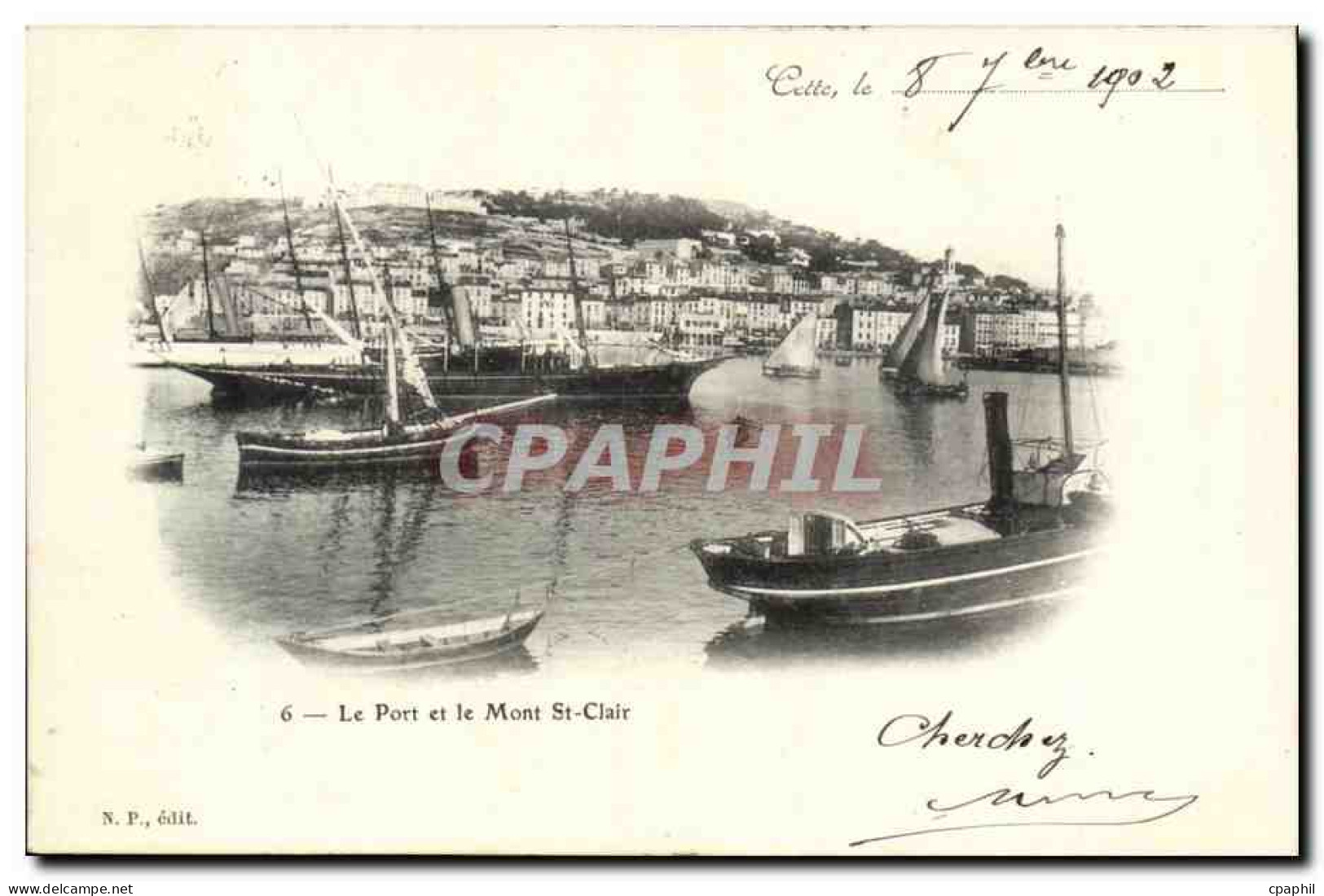 Cette Sete CPA Le port et le Mont St Clair