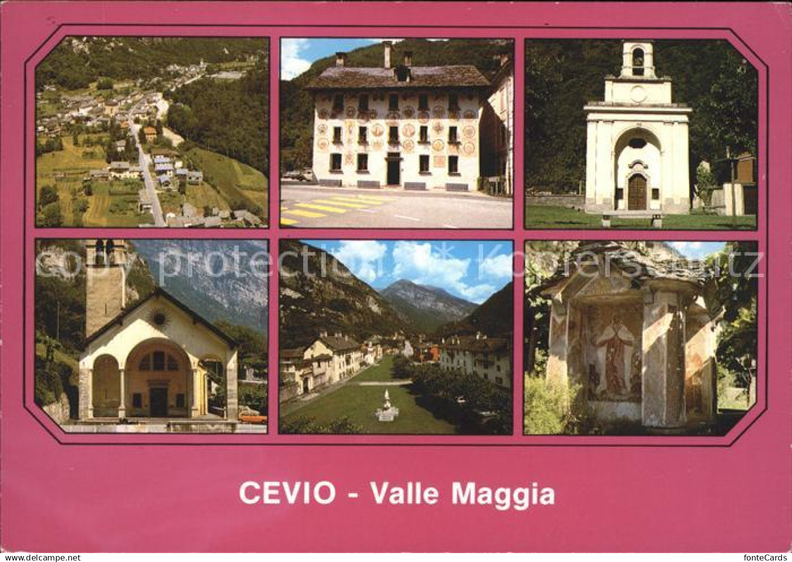 Cevio Orts und Teilansichten Kirchen