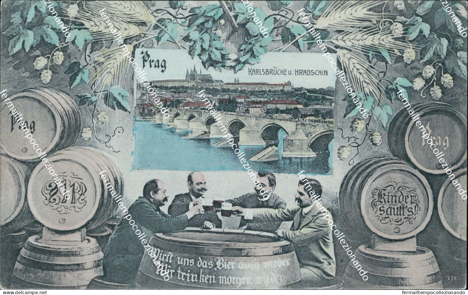 ch223 cartolina  praga prag karsbruche nradschin repubblica ceca