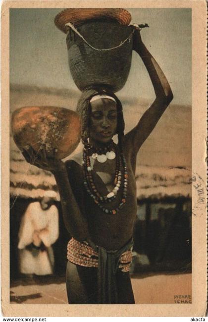 PC PETITE FILLE BAGUIRMIENNE CHAD, TCHAD ETHNIC TYPES (a27584)