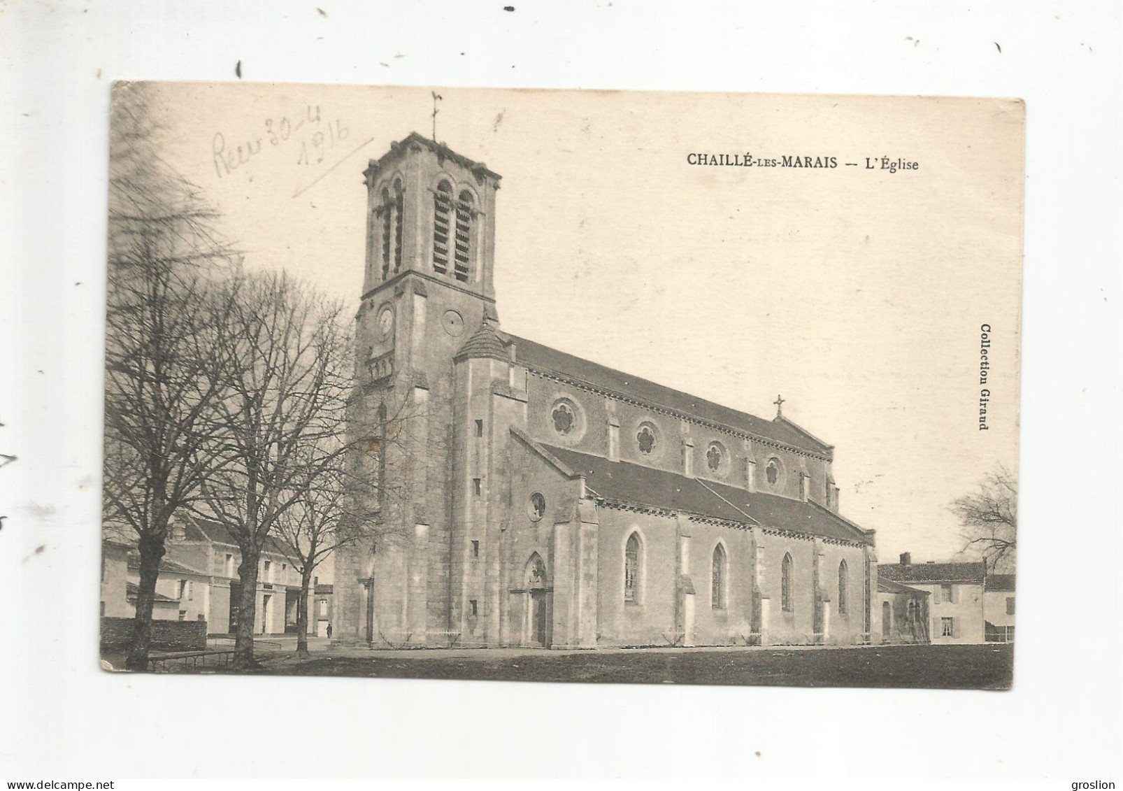 CHAILLE LES MARAIS (VENDEE) L'EGLISE 1916