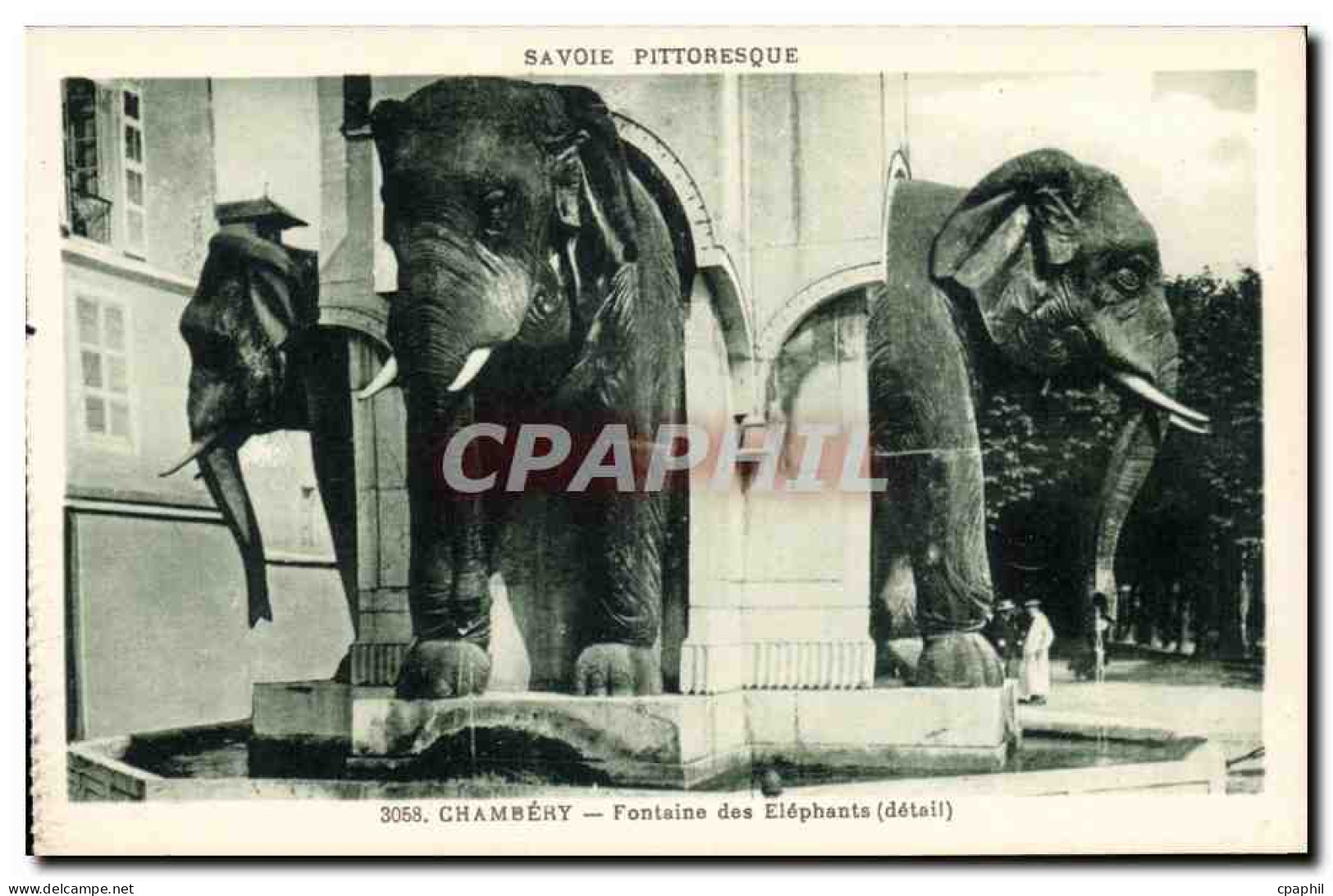 Chambery - Fontaine des Elephants - CPA