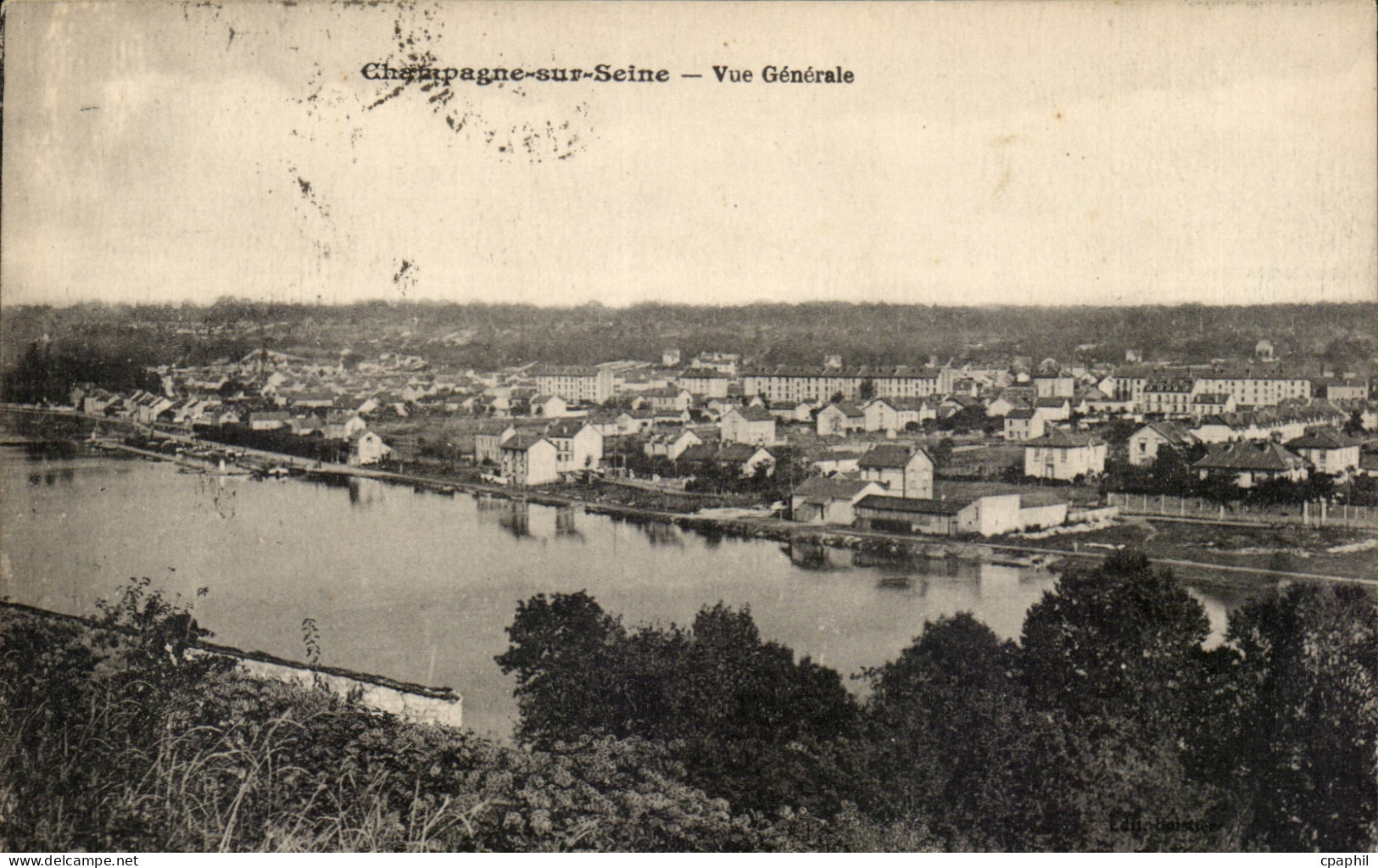 Champagne sur Seine CPA Vue generale