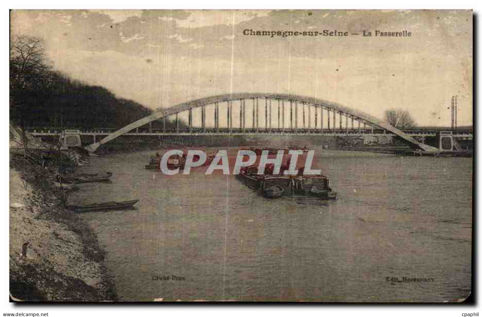 Champagne sur Seine - La Passerelle - CPA