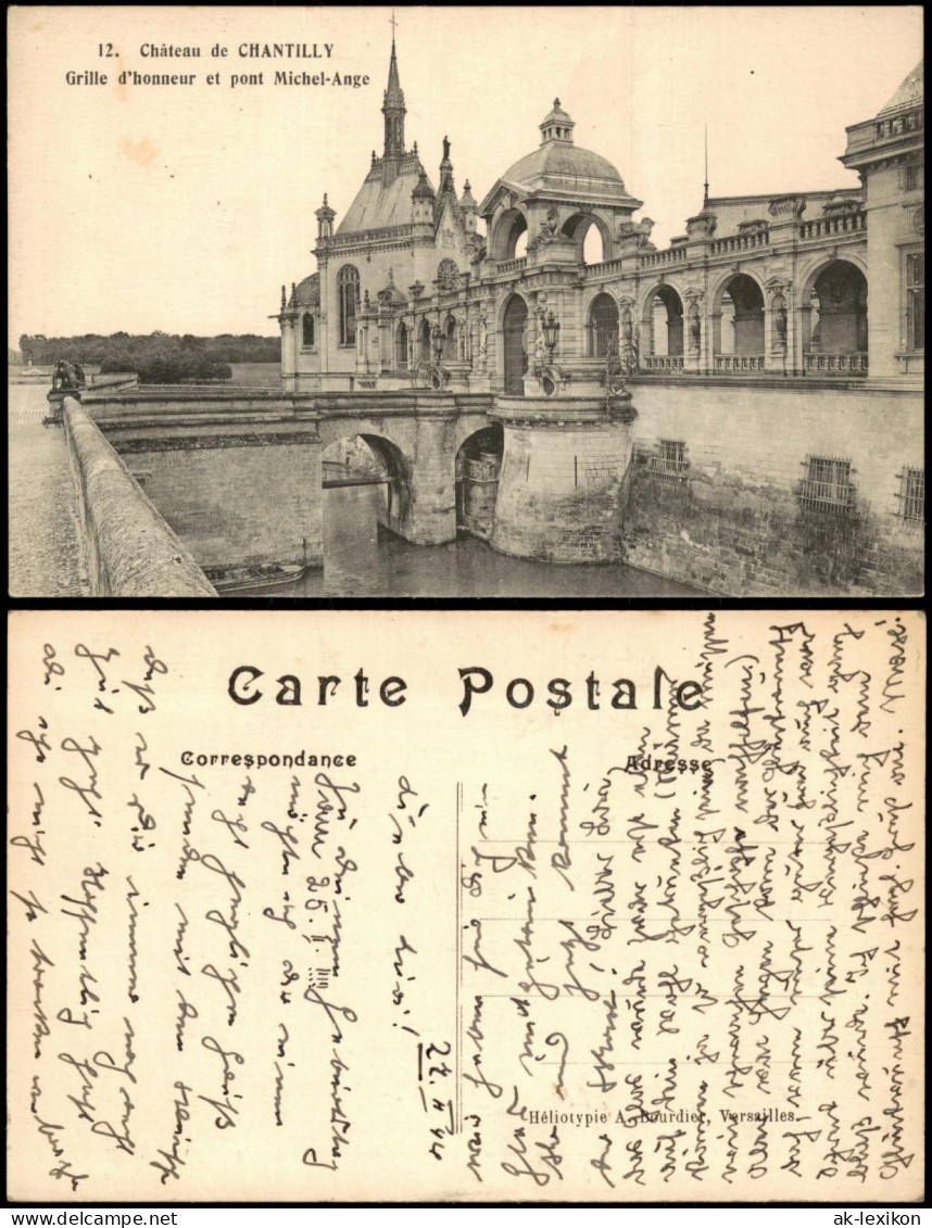 Chantilly Grille d'honneur et pont Michel-Ange Château de CHANTILLY 1944/1910