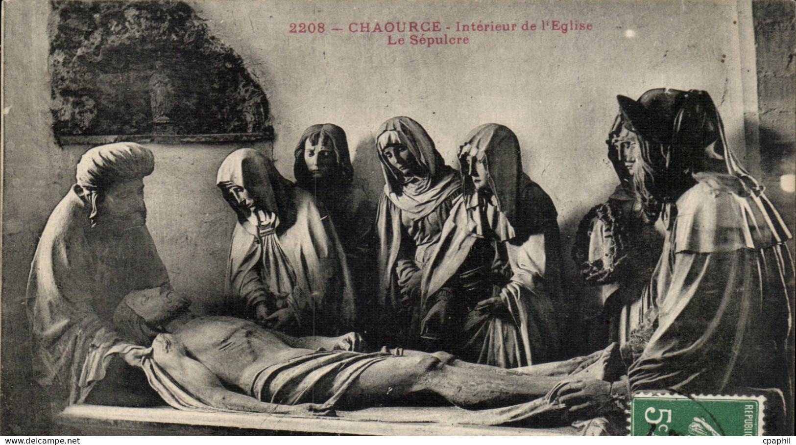 Chaource CPA Interieur de l'eglise Le sepulcre