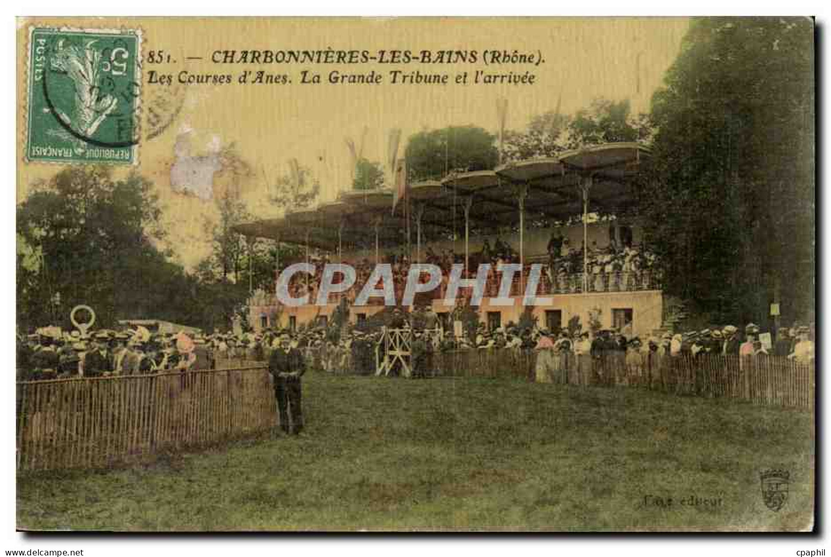 Charbonniere les Bains CPA Les course d'anes La grande tribune et l'arrivee TOP (ane donkey)